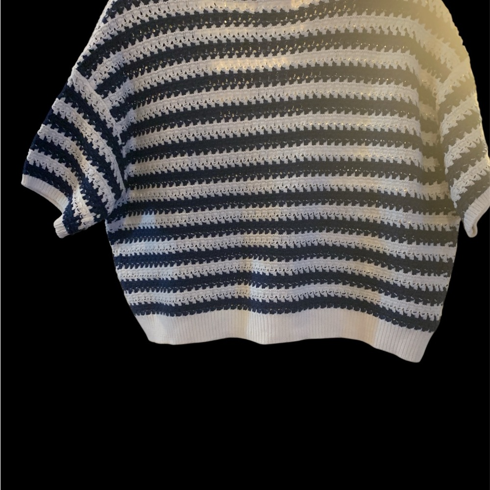 Universal Thread Navy and White Button-Up Cardigan - Picture 5 of 6